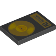 Visuel indicatif Rebrickable de Tuile 2 x 3 avec motif imprimé disque d'or 'Everything Is Awesome' (Tile 2 x 3 with Gold Record 'Everything Is Awesome' Print)