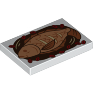 Visuel indicatif Rebrickable de Tuile 2 x 3 avec poisson sur le motif imprimé plaque (Tile 2 x 3 with Fish on Plate Print)