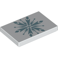 Visuel indicatif Rebrickable de Tuile 2 x 3 avec motif imprimé flocon de neige bleu sable (Tile 2 x 3 with Sand Blue Snowflake Print)