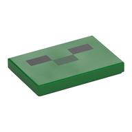 Visuel indicatif Rebrickable de Tuile 2 x 3 avec trois rectangles et visage de Creeper pixelisé imprimés (Tile 2 x 3 with Three Rectangles, Pixelated Creeper Face Print)