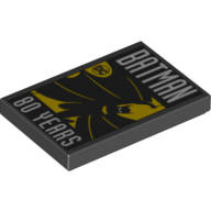 Visuel indicatif Rebrickable de Tuile 2 x 3 avec motif imprimé Batman 80 ans (Tile 2 x 3 with Batman 80 years Print)