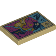 Visuel indicatif Rebrickable de Tuile 2 x 3 avec motif imprimé carte (Tile 2 x 3 with Map Print)