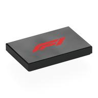 Visuel indicatif Rebrickable de Tuile 2 x 3 avec motif imprimé rouge 'F1' (Tile 2 x 3 with Red 'F1' Print)
