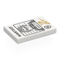 Visuel indicatif Rebrickable de Tuile 2 x 3 avec affiche, '605-21', motif imprimé signature or (Tile 2 x 3 with Wanted Poster, '605-21', Gold Signature Print)