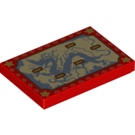 Visuel indicatif Rebrickable de Tuile 2 x 3 avec carte avec motif imprimé en forme de dragon (Tile 2 x 3 with Map with Dragon Shape Print)