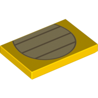 Tuile 2 x 3 avec bandes beige en motif imprimé ovale (Estomac Koopa) (Tile 2 x 3 with Tan Stripes in Oval Print (Koopa Stomach))