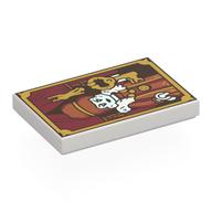 Visuel indicatif Rebrickable de Tuile 2 x 3 avec la peinture de maire, clé, or Cadre motif imprimé (Tile 2 x 3 with Painting Of Mayor, Key, Gold Frame Print)