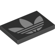 Visuel indicatif Rebrickable de Tuile 2 x 3 avec motif blanc adidas Logo imprimé (Tile 2 x 3 with White adidas Logo Print)