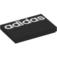 Visuel indicatif Rebrickable de Tuile 2 x 3 avec motif imprimé blanc 'adidas' (Tile 2 x 3 with White 'adidas' Print)