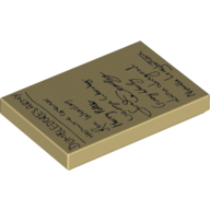 Visuel indicatif Rebrickable de Tuile 2 x 3 avec le motif imprimé 'Dumbledore's Army' et la liste des noms (Tile 2 x 3 with 'Dumbledore's Army' and List of Names Print)