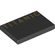 Visuel indicatif Rebrickable de Tuile 2 x 3 avec motif imprimé or 'TITANIC' (Tile 2 x 3 with Gold 'TITANIC' Print)