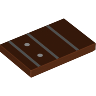 Visuel indicatif Rebrickable de Tuile 2 x 3 avec touche de guitare, frettes, marqueurs de position motif imprimé (Tile 2 x 3 with Guitar Finger Board, Frets, Position Markers Print)