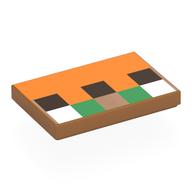 Visuel indicatif Rebrickable de Tuile 2 x 3 avec motif imprimé brun foncé, vert, carrés blancs (Tile 2 x 3 with Dark Brown, Green, White Squares Print)
