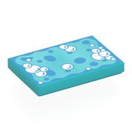 Tuile 2 x 3 avec éponge bleu clair vif, bulles motif imprimé (Tile 2 x 3 with Bright Light Blue Sponge, Bubbles Print)