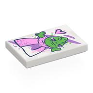 Visuel indicatif Rebrickable de Tuile 2 x 3 avec caméléon (pascal) en robe rose/lavande motif imprimé (Tile 2 x 3 with Chameleon (Pascal) in Pink/Lavender Dress Print)