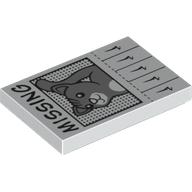 Visuel indicatif Rebrickable de Tuile 2 x 3 avec motif imprimé de chat 'MISSING' (Tile 2 x 3 with 'MISSING' Cat Poster Print)