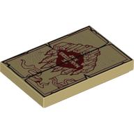 Visuel indicatif Rebrickable de Tuile 2 x 3 avec motif imprimé carte maraudeurs (Tile 2 x 3 with Marauders Map Print)