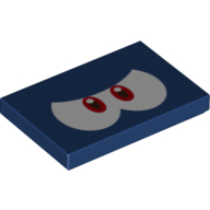 Tuile 2 x 3 avec des yeux blancs, rouge pupilles motif imprimé en colère (Tile 2 x 3 with White Eyes, Red Pupils Angry Print)