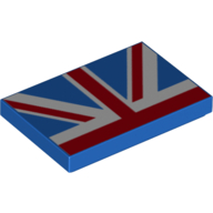 Visuel indicatif Rebrickable de Tuile 2 x 3 avec demi-union drapeau motif imprimé (Tile 2 x 3 with Half Union Flag Print)