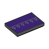 Visuel indicatif Rebrickable de Tuile 2 x 3 avec fond violet foncé et boutons en boutonnière motif imprimé (Tile 2 x 3 with Dark Purple Background and Buttons in Buttonholes Print)