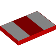 Visuel indicatif Rebrickable de Tuile 2 x 3 avec motif imprimé rectangles blancs (Tile 2 x 3 with White Rectangles Print)