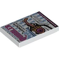 Visuel indicatif Rebrickable de Tuile 2 x 3 avec motif imprimé journal 'QUIBBLER' (Tile 2 x 3 with 'QUIBBLER' Newspaper Print)
