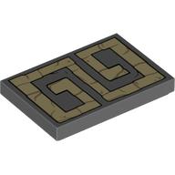 Visuel indicatif Rebrickable de Tuile 2 x 3 avec motif imprimé beige Aztec tuile (Tile 2 x 3 with Tan Aztec Tile Print)