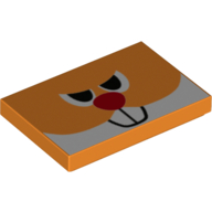 Tuile 2 x 3 avec Écureuil, Nez rouge imprimé (Tile 2 x 3 with Squirrel, Red Nose Print)