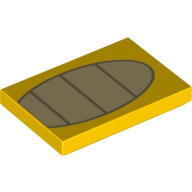 Tuile 2 x 3 avec bandes beige en motif imprimé ovale (Estomac Koopa) (Tile 2 x 3 with Tan Stripes in Oval Print (Koopa Stomach))