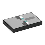 Visuel indicatif Rebrickable de Tuile 2 x 3 avec visage illiger, yeux turquoise foncé imprimé (Tile 2 x 3 with Illager Face, Dark turquoise Eyes Print)