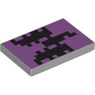 Visuel indicatif Rebrickable de Tuile 2 x 3 avec des formes noires pixelisées motif imprimé (Tile 2 x 3 with Pixelated Black Shapes Print)