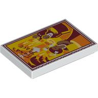Visuel indicatif Rebrickable de Tuile 2 x 3 avec motif imprimé de peinture rouge foncé / orange (Tile 2 x 3 with Dark Red/Orange Painting Print)
