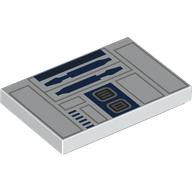 Visuel indicatif Rebrickable de Tuile 2 x 3 avec motif imprimé corps R2-D2 (Tile 2 x 3 with R2-D2 Body Print)