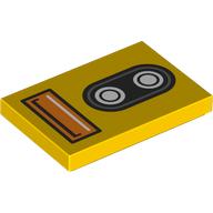 Visuel indicatif Rebrickable de Tuile 2 x 3 avec phare, motif imprimé lumineux (Tile 2 x 3 with Headlight, Indicator Light Print)