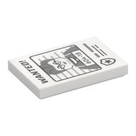 Visuel indicatif Rebrickable de Tuile 2 x 3 avec l'affiche voulue avec 'WANTED' et '604-18' imprimé (Tile 2 x 3 with Wanted Poster with 'WANTED' and '604-18' Print)