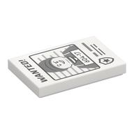 Visuel indicatif Rebrickable de Tuile 2 x 3 avec l'affiche voulue avec 'WANTED' et '604-17' imprimé (Tile 2 x 3 with Wanted Poster with 'WANTED' and '604-17' Print)