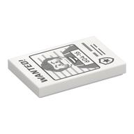 Visuel indicatif Rebrickable de Tuile 2 x 3 avec l'affiche voulue avec 'WANTED' et '604-16' imprimé (Tile 2 x 3 with Wanted Poster with 'WANTED' and '604-16' Print)
