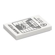 Visuel indicatif Rebrickable de Tuile 2 x 3 avec affiche avec motif imprimé 'WANTED' et '604-19' (Tile 2 x 3 with Wanted Poster with 'WANTED' and '604-19' Print)