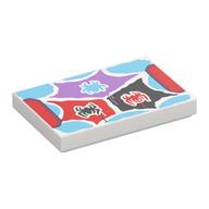 Visuel indicatif Rebrickable de Tuile 2 x 3 avec motif imprimé Araignées d'Azur Rouge/Noir/Moyenne sur Champs Noir/Rouge/Lavande (Tile 2 x 3 with Red/Black/Medium Azure Spiders on Black/Red/Lavender Fields Print)