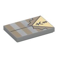 Visuel indicatif Rebrickable de Tuile 2 x 3 avec chemise noire à rayures, motif imprimé de symboles noirs (Tile 2 x 3 with Dark Tan Striped Prison Shirt, Black Symbols Print)