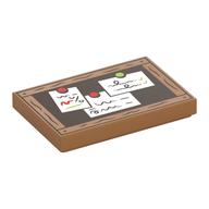 Visuel indicatif Rebrickable de Tuile 2 x 3 avec tableau d'affichage, notes blanches motif imprimé (Tile 2 x 3 with Notice Board, White Notes Print)