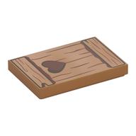Visuel indicatif Rebrickable de Tuile 2 x 3 avec obturateur en bois, motif imprimé trou en forme de cœur (Tile 2 x 3 with Wooden Shutter, Heart-Shaped Hole Print)