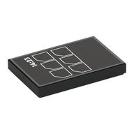 Visuel indicatif Rebrickable de Tuile 2 x 3 avec bordure argentée, blanc '14:23', motif imprimé carrés coupés (Tile 2 x 3 with Silver Border, White '14:23', Cut Squares Print)