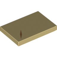 Visuel indicatif Rebrickable de Tuile 2 x 3 avec motif imprimé de marque de beige foncé (Kylo Ren) (Tile 2 x 3 with Dark Tan Mark Print (Kylo Ren))