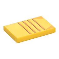 Visuel indicatif Rebrickable de Tuile 2 x 3 avec des rayures brun rougeâtre / orange foncé / motif imprimé radiateur (Tile 2 x 3 with Reddish Brown/Dark Orange Stripes / Radiator Print)