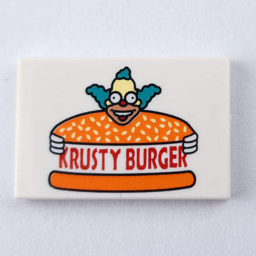 Visuel indicatif Rebrickable de Tuile 2 x 3 avec motif imprimé Krusty Burger (Tile 2 x 3 with Krusty Burger Print)