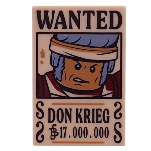 Visuel indicatif Rebrickable de Tuile 2 x 3 avec 'WANTED', 'DON KRIEG', '17.000.000' imprimé (Tile 2 x 3 with 'WANTED', DON KRIEG', '17.000.000' Print)