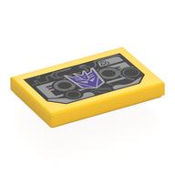 Visuel indicatif Rebrickable de Tuile 2 x 3 avec tête de robot noir, motif imprimé Visage Soundwave violet foncé (Tile 2 x 3 with Black Robot Head, Dark Purple Soundwave Face Print)