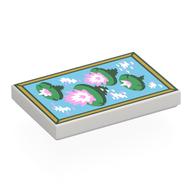 Visuel indicatif Rebrickable de Tuile 2 x 3 avec motif imprimé Nymphéas (Tile 2 x 3 with Water Lilies Print)