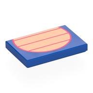Tuile 2 x 3 avec ventre nougat clair, motif imprimé lignes de corail (Tile 2 x 3 with Light Nougat Belly, Coral Lines Print)